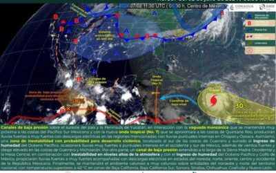 Este martes se pronostican altas precipitaciones en diversas regiones de Oaxaca