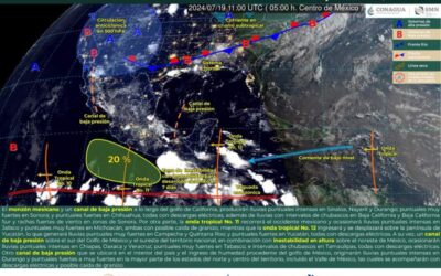 Onda tropical número 12 dejará lluvias de intensidad variable en territorio oaxaqueño