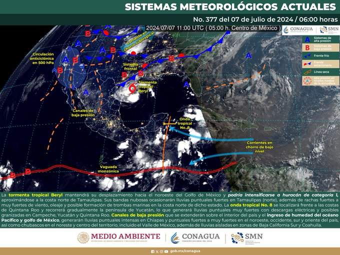 Onda tropical número 8 ocasionará tormentas en diversos puntos de Oaxaca