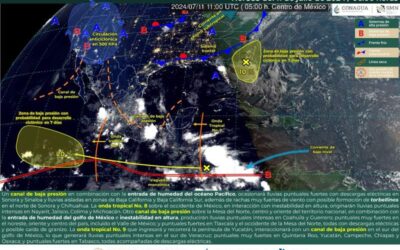 Onda tropical número 9 mantendrá lluvias y condiciones inestables en gran parte de Oaxaca