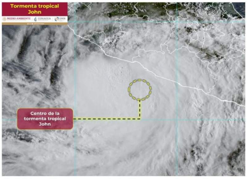 En alerta máxima regiones de Oaxaca por tormenta tropical “John”