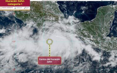 Tormenta tropical «John» se intensifica a huracán categoría 1