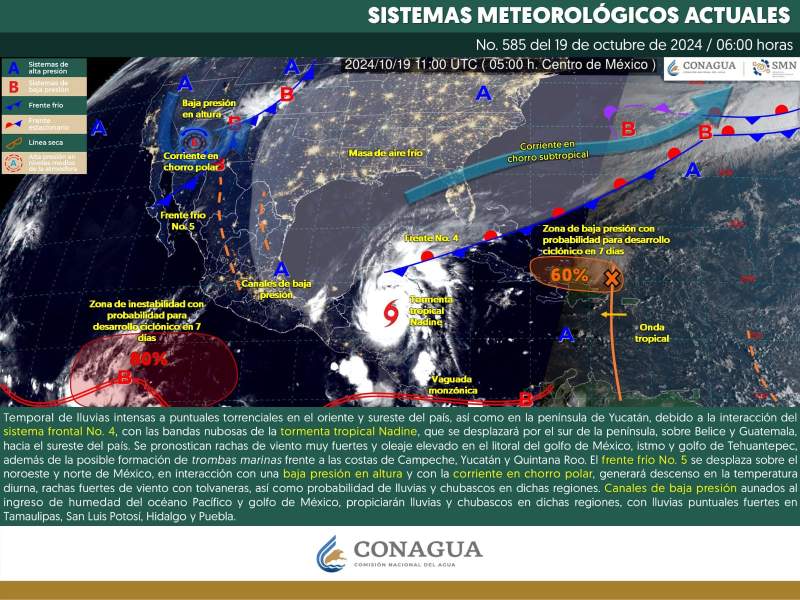 Se prevén lluvias fuertes en territorio oaxaqueño para este sábado