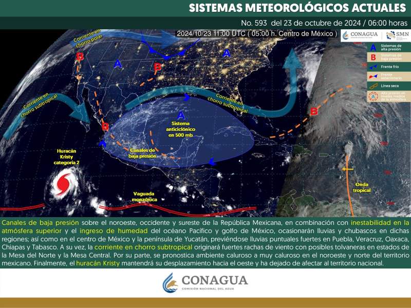 Se prevén lluvias ligeras en zonas montañosas de Oaxaca para este miércoles