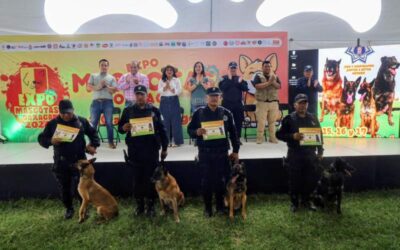 Con honores SSPC reconoce trabajo de agentes caninos de la Policía Estatal en retiro