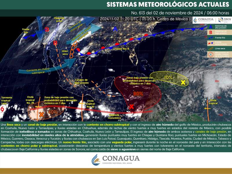 Para este sábado se prevén lluvias escasas en zonas montañosas de Oaxaca