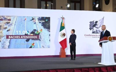 Presenta gobierno de México avance del bachetón con 2 mil kilómetros intervenidos y más de 11 mil baches atendidos