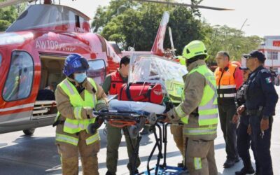 Aterrizaje exitoso de helicóptero garantiza atención urgente a recién nacido en Oaxaca: SSO