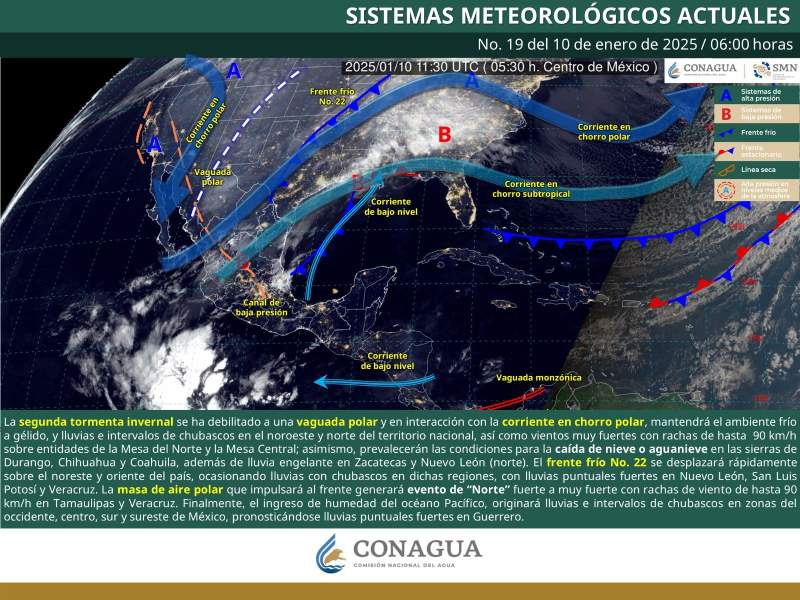 Frente frío número 22 mantendrá lluvias a partir de este viernes en zonas serranas de Oaxaca