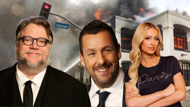 Guillermo del Toro, Paris Hilton y Adam Sandler entre los famosos evacuados por el incendio de California