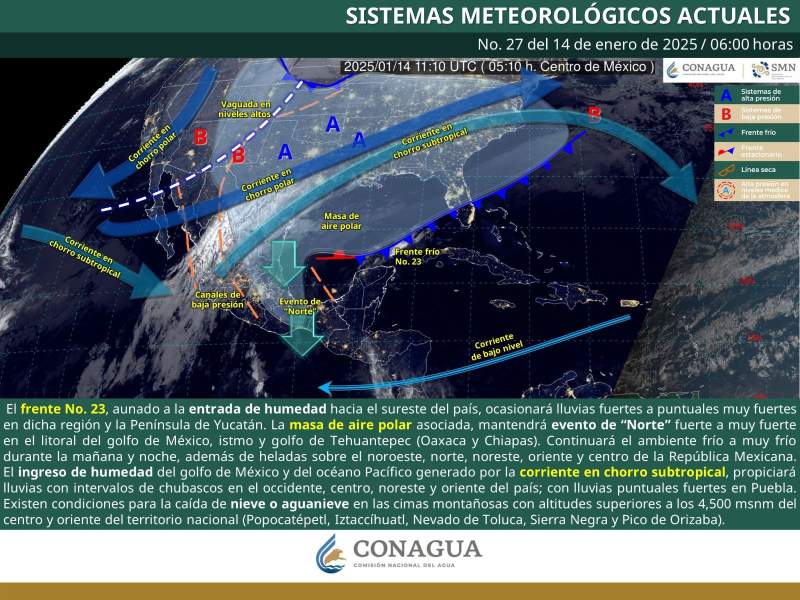 Lluvias aisladas y ambiente frío se pronostican este martes para Oaxaca