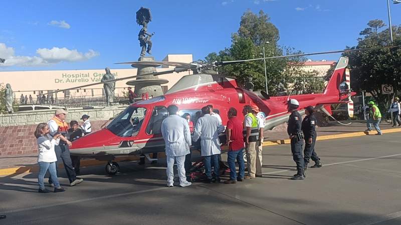 Realizan segundo traslado aéreo directo al Hospital General Dr. Aurelio Valdivieso de menor de edad