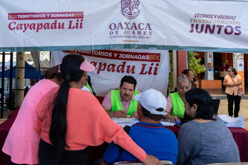 Vecinas y vecinos de San Juan Chapultepec son beneficiados con la jornada Cayapadu Lii