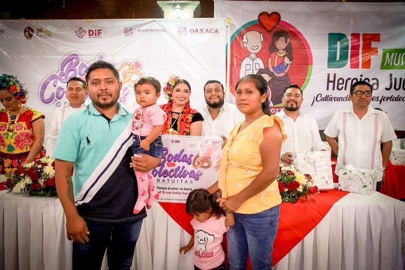 65 parejas celebran el amor y la legalidad en las bodas colectivas en Juchitán