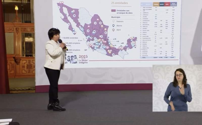 Gobierno de México informa que en primer trimestre de 2025 arrancará construcción de 52 mil 345 viviendas en 25 estados