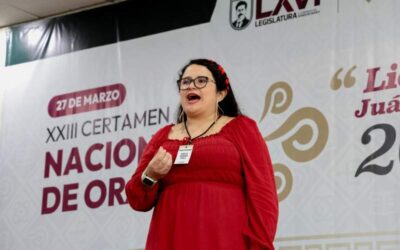 Oaxaqueña se corona como la campeona del Certamen Nacional de Oratoria Benito Juárez 2025 convocado por el Congreso del Estado
