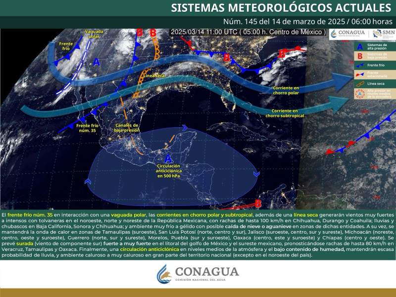 Pronostican condiciones calurosas, tiempo seco e intensa radiación solar este viernes