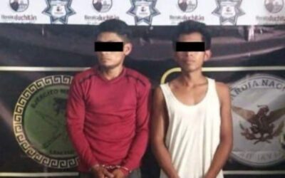 En operativo Juchitán Seguro, detienen a dos masculinos que portaban presuntas drogas