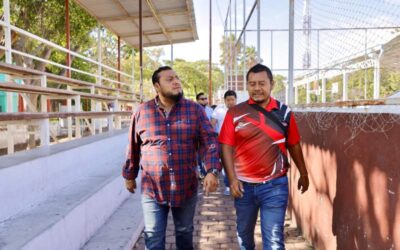 Miguel Quetu supervisa avances de la rehabilitación en el Deportivo “Che Gómez”