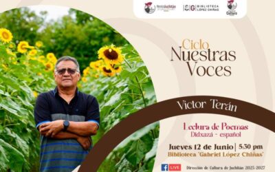 Leerá Víctor Terán sus poemas en la biblioteca «Gabriel López Chiñas»
