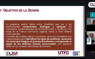Personal del Congreso del Estado participa en la Conferencia Magistral “Actos de Fiscalización y Auditoría”