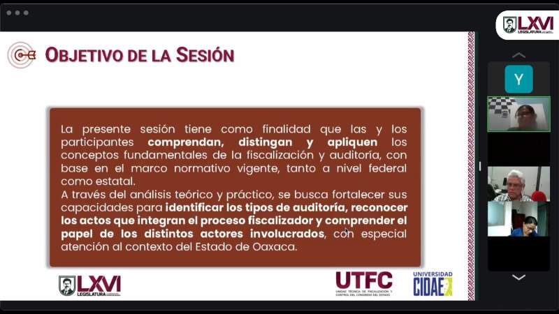 Personal del Congreso del Estado participa en la Conferencia Magistral “Actos de Fiscalización y Auditoría”