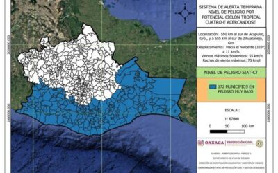 Prevén lluvias de moderadas a intensas en Oaxaca por depresión tropical Cuatro-E