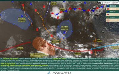 Pronostican lluvias de intensidad variable con tormentas durante la tarde de este jueves
