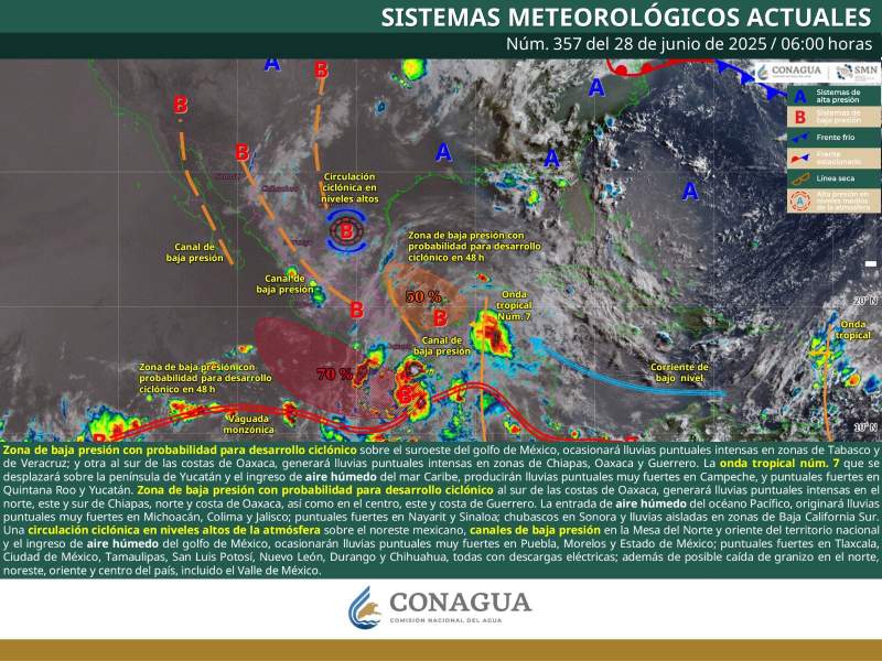 Pronostican lluvias y tormentas en Oaxaca durante este sábado