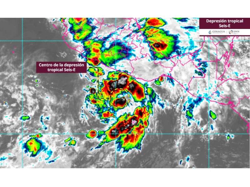 Mantiene Protección Civil vigilancia por depresión tropical Seis-E frente a costas del Océano Pacífico.