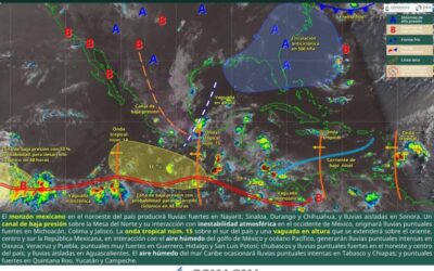 Continuarán lluvias de intensidad variable con tormentas puntualmente fuertes a intensas en Oaxaca