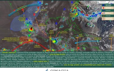 Persistirán lluvias y tormentas aisladas en Oaxaca durante este domingo.