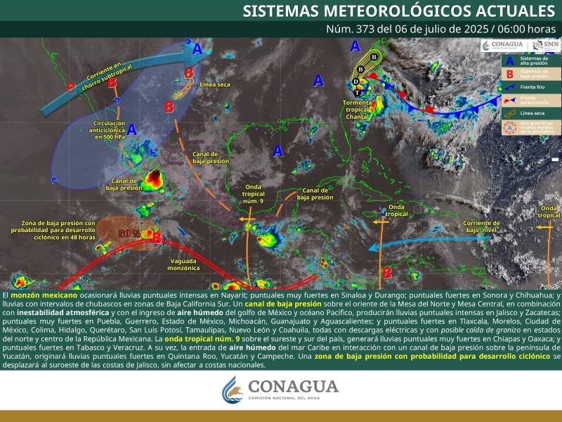 Persistirán lluvias y tormentas aisladas en Oaxaca durante este domingo.