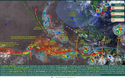 Se esperan lluvias y tormentas significativas en horas de la tarde-noche en gran parte de Oaxaca