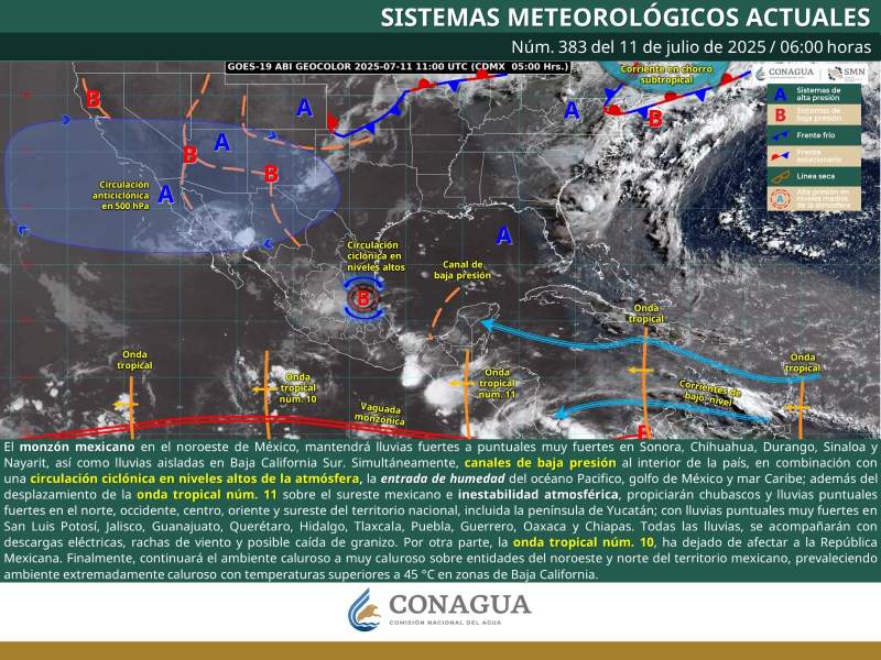 Se prevén lluvias con tormentas y posible granizo este viernes en Oaxaca