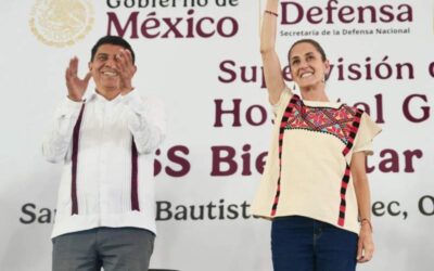 Supervisan Claudia Sheinbaum y Salomón Jara construcción del Hospital General IMSS Bienestar Tuxtepec.
