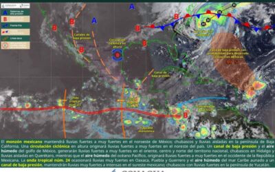 Persistirán lluvias en la Sierra Sur y algunas zonas de los Valles Centrales y Mixteca para este jueves