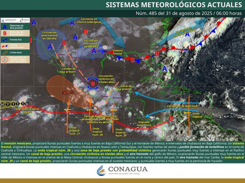 Pronostican lluvias de intensidad variable en gran parte de Oaxaca durante este domingo