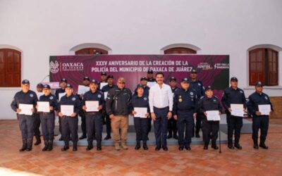 Reconocen 35 años de la Policía Municipal de Oaxaca de Juárez con acciones históricas de fortalecimiento institucional