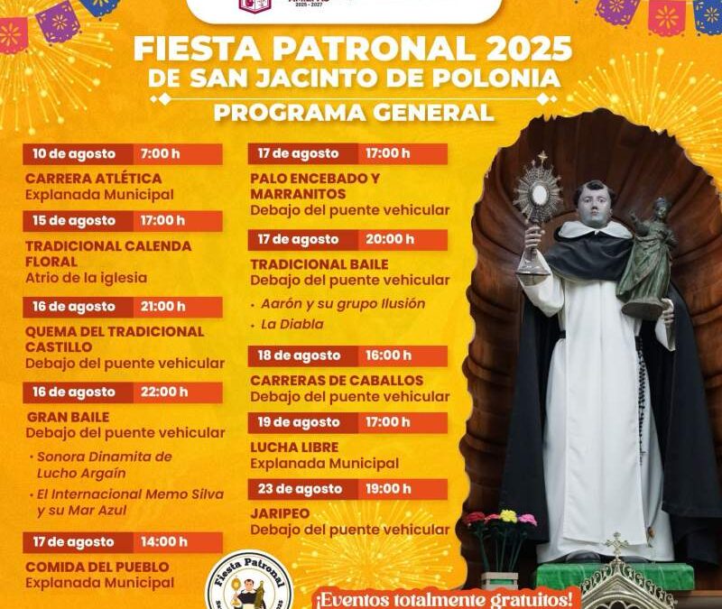 San Jacinto Amilpas invita a su Fiesta Patronal del 15 al 23 de agosto.