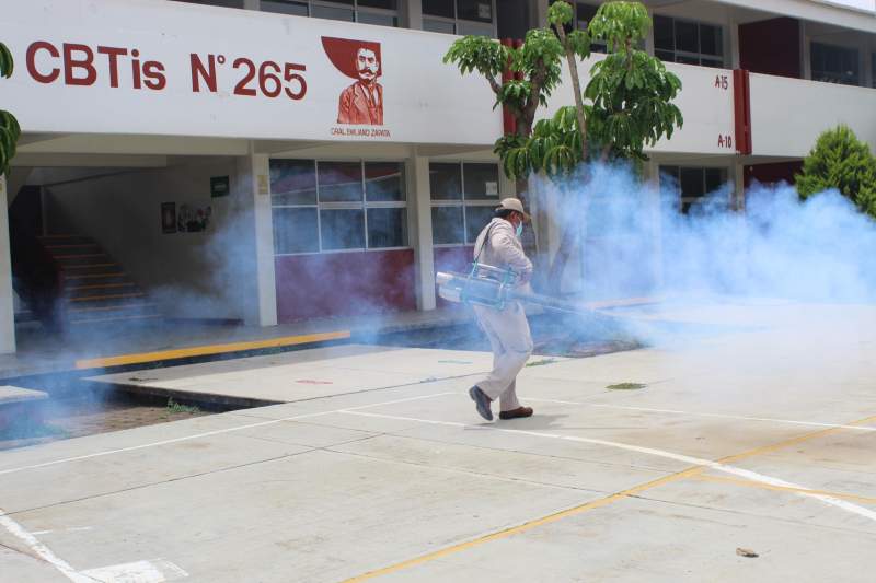 San Jacinto Amilpas refuerza la salud escolar con jornada de fumigación para prevenir el dengue