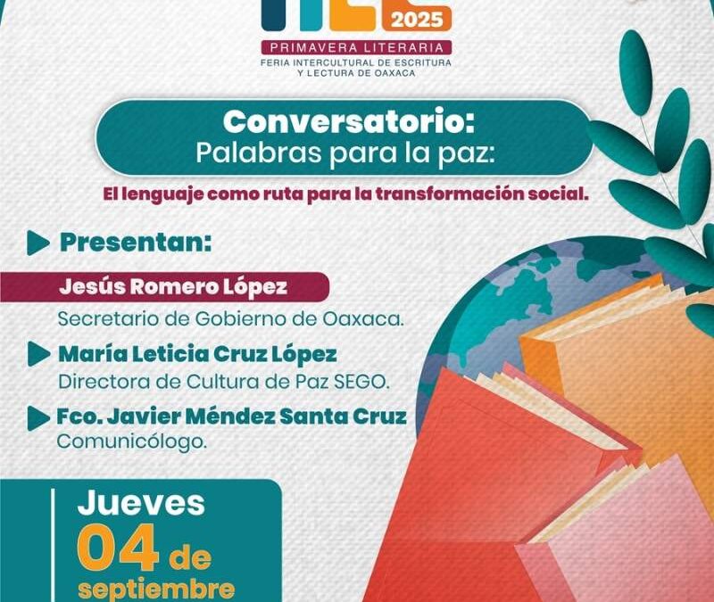 Compartirá Sego “Palabras para la Paz” en la FIELO 2025