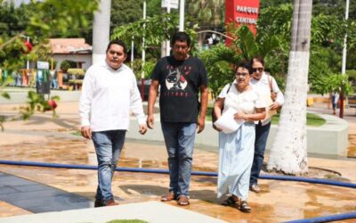 Intensifica Oswaldo Chiñas trabajos en el centro de Ixtaltepec previo a la noche mexicana