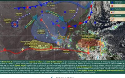 Frente frío número 8 mantendrá lluvias en Oaxaca durante este lunes