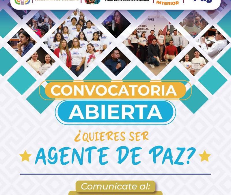 Invita Sego a las juventudes oaxaqueñas para convertirse en Agentes de Paz