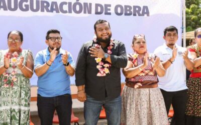 Miguel Quetu entrega aula, sanitarios y cisterna en la primaria Miguel Hidalgo