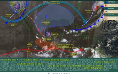 Prevén aumento de lluvias intensas en tres regiones de Oaxaca para este miércoles
