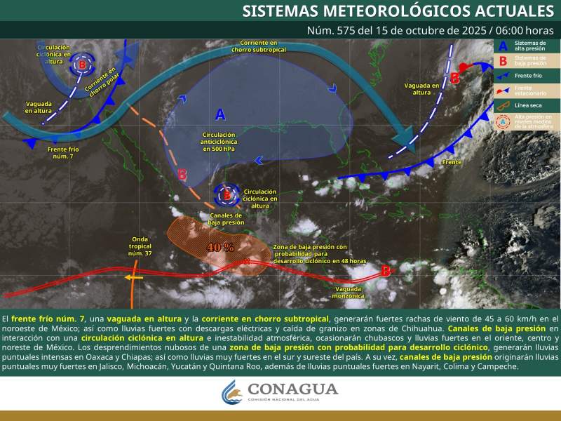 Prevén aumento de lluvias intensas en tres regiones de Oaxaca para este miércoles