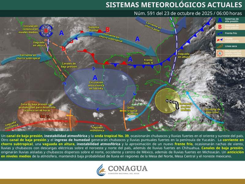 Se esperan precipitaciones ligeras a moderadas en algunas regiones de Oaxaca