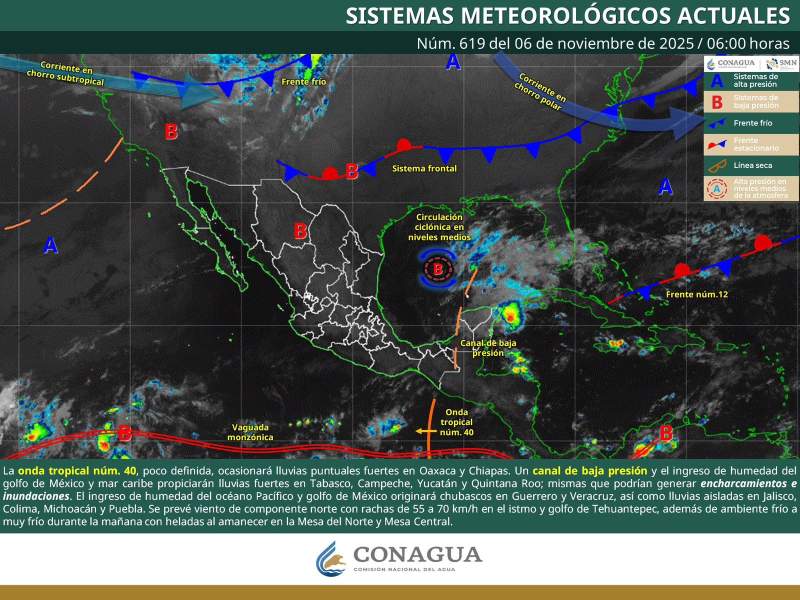 Se prevén lluvias y ambiente frío al amanecer en regiones de Oaxaca